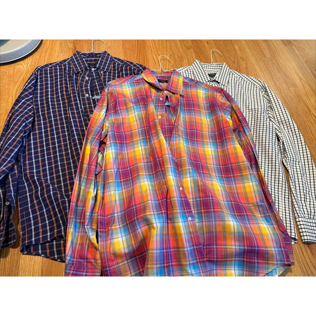 Lot 3 Paul & Shark Yachting Long Sleeve Multicolored Shirt Men’s XL Plaid