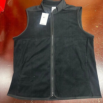 Nike Mens Black Therma-Fit Victory DA2905-010 Full Zip Fleece Golf Vest Size L
