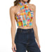 STAUD Kai Top in Patchwork Plaid