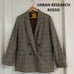 URBAN RESEARCH ROSSO Double-Breasted Tailored Jacket, Check Pattern