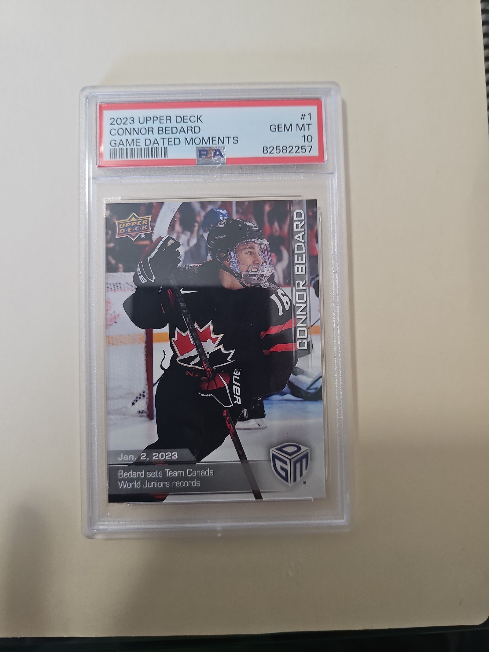 PSA 10 Connor Bedard Game Dated Moments 1