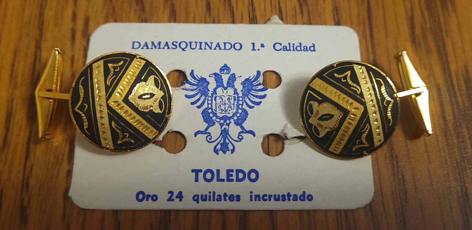 Vintage filigree Damascene cufflinks