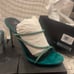 GIUSEPPE ZANOTTI Embellished High Heel Slide Sandals - Green 38