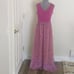 Maternity women chiffon maxi dress floral pink. Size S