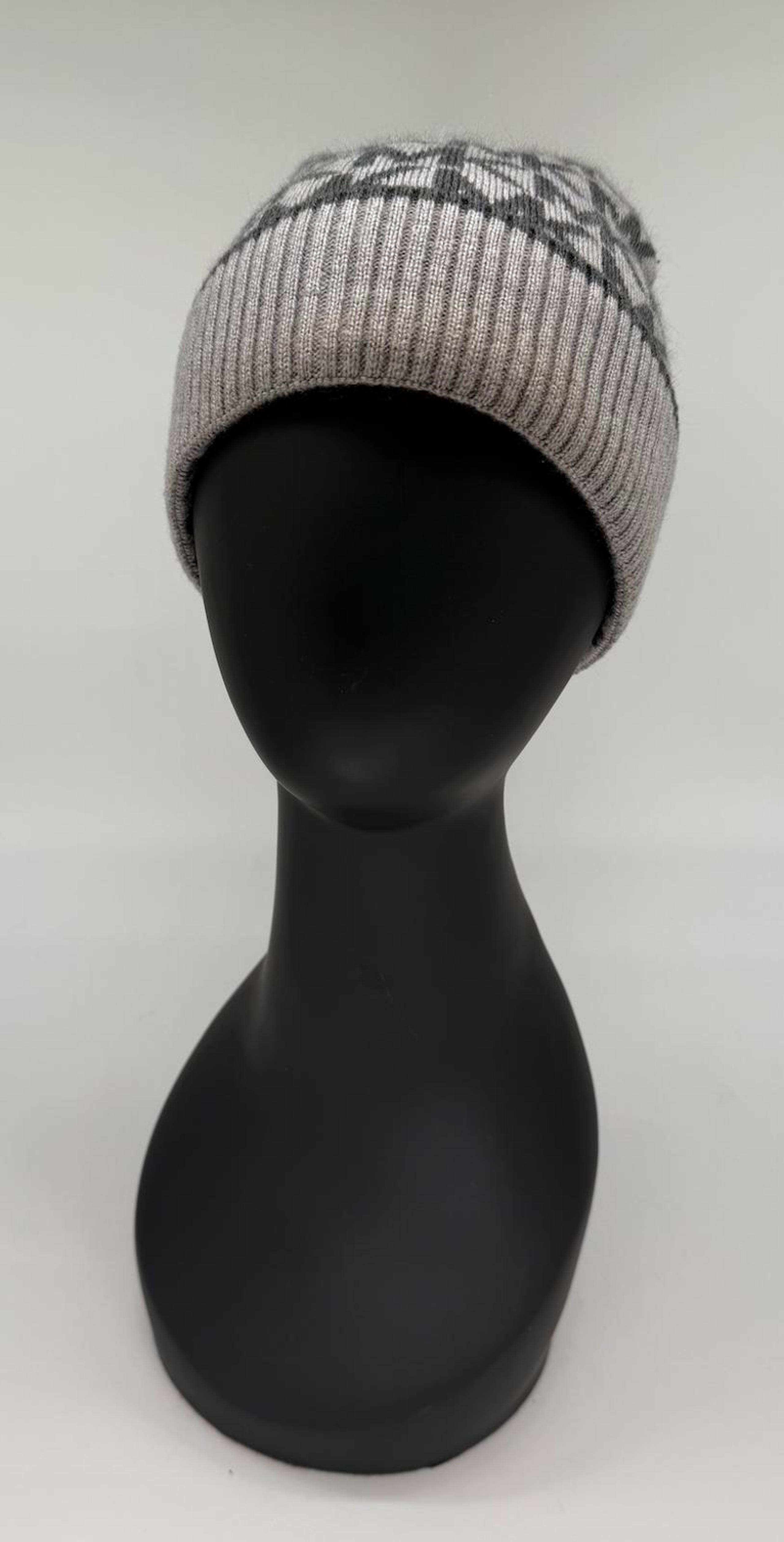 Michael Kors Gray Monogram Knit Beanie Hat Unisex