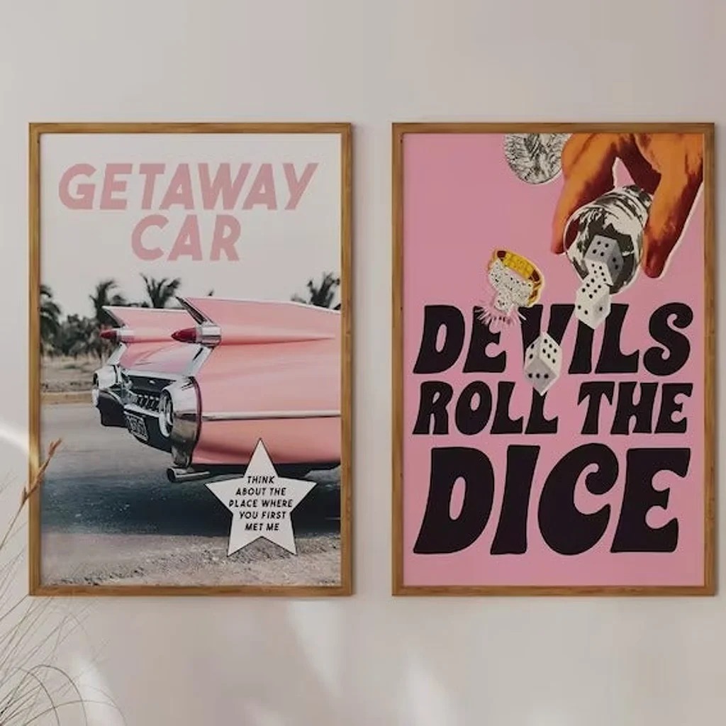 2 Poster Taylor Swift Retro Poster Getaway Car Print Decor Cruel Summer