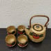 Vintage OTAGIRI Japan Hand Crafted Tea Set Teapot With 4 Cups Peach Pattern