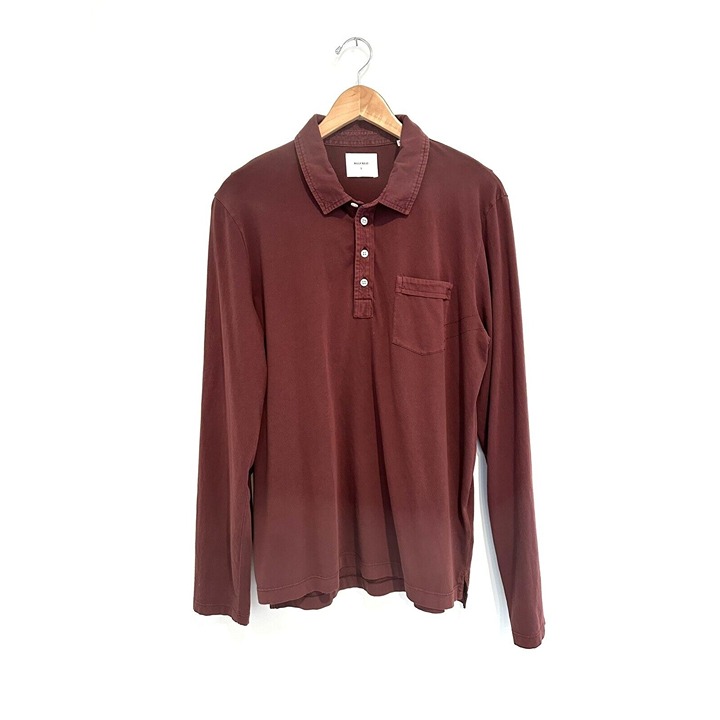 Billy Reid Men's Large Wine L/S Pensacola Polo