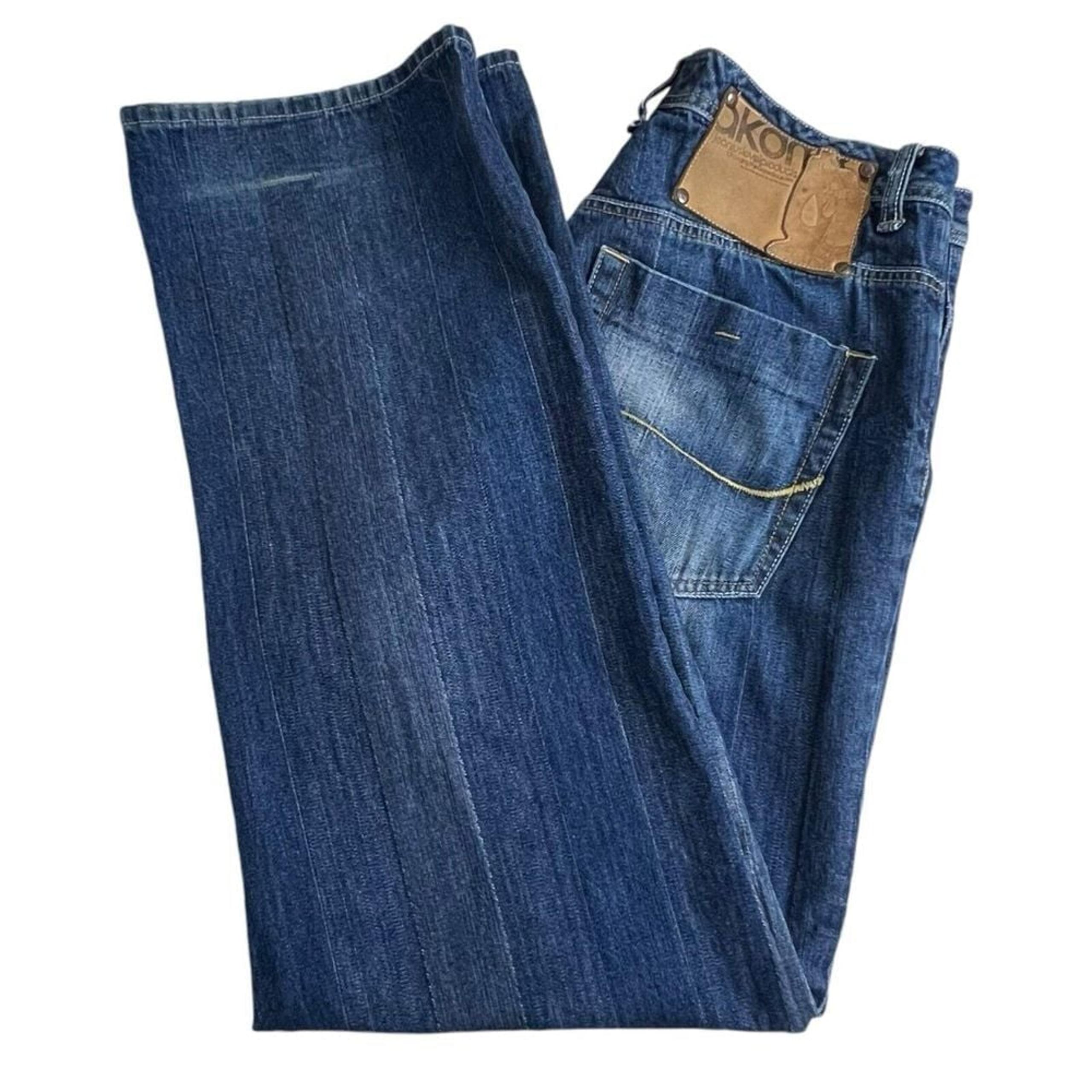 Vintage Akademiks Mens 36X32 Dark Wash Straight Leg Y2K Baggy Jeans