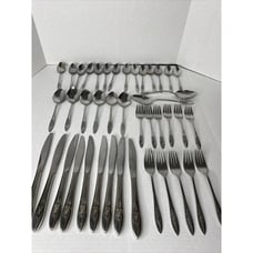 Oneida Ltd Stainless SPRING VALLEY Pattern Dinner Fork Spoons Knives Lot 42 pcs