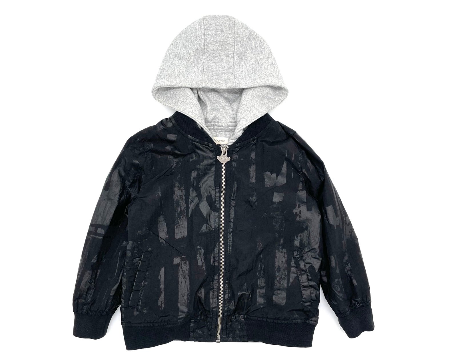 GUC Appaman Little Boys Hooded Layered Bomber Jacket in Black & Gray 4T