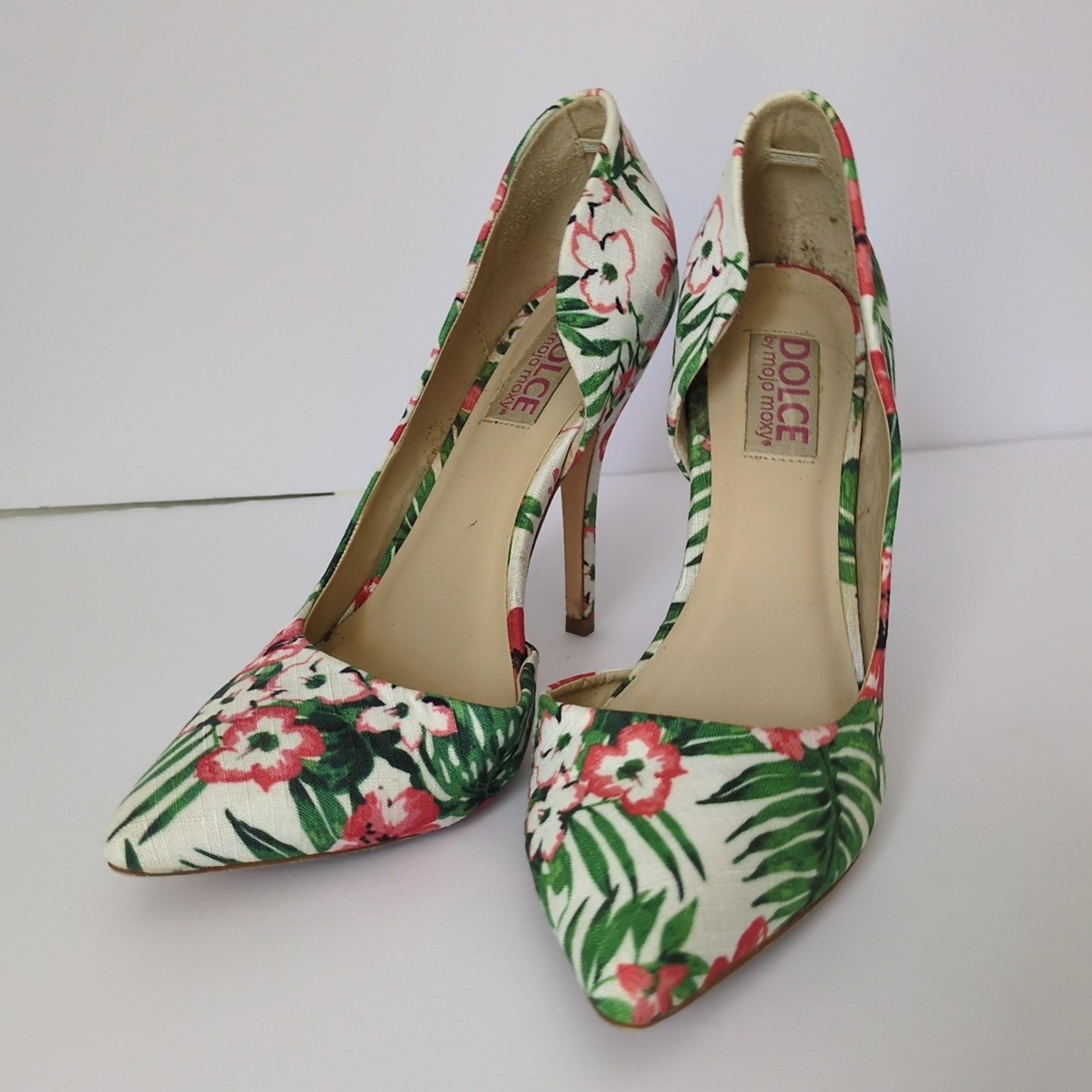 Dolce by Mojo Moxy Womens Sz 9 TRACY Green D'Orsay Heels Tropical Medium  2931