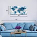 Large Framed Wall Art Blue Map of the World Painting Ready to Hang -20 x 40