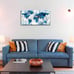 Large Framed Wall Art Blue Map of the World Painting Ready to Hang -20 x 40