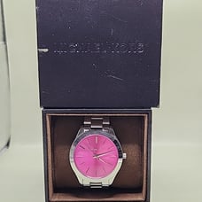 MIchael Kors Watch MK-3291 Silver And Pink New Battery