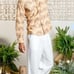 NWT Manaola Kinolau Men's long sleeve linen Shirt size medium beige