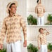 NWT Manaola Kinolau Men's long sleeve linen Shirt size medium beige