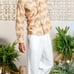 NWT Manaola Kinolau Men's long sleeve linen Shirt size medium beige