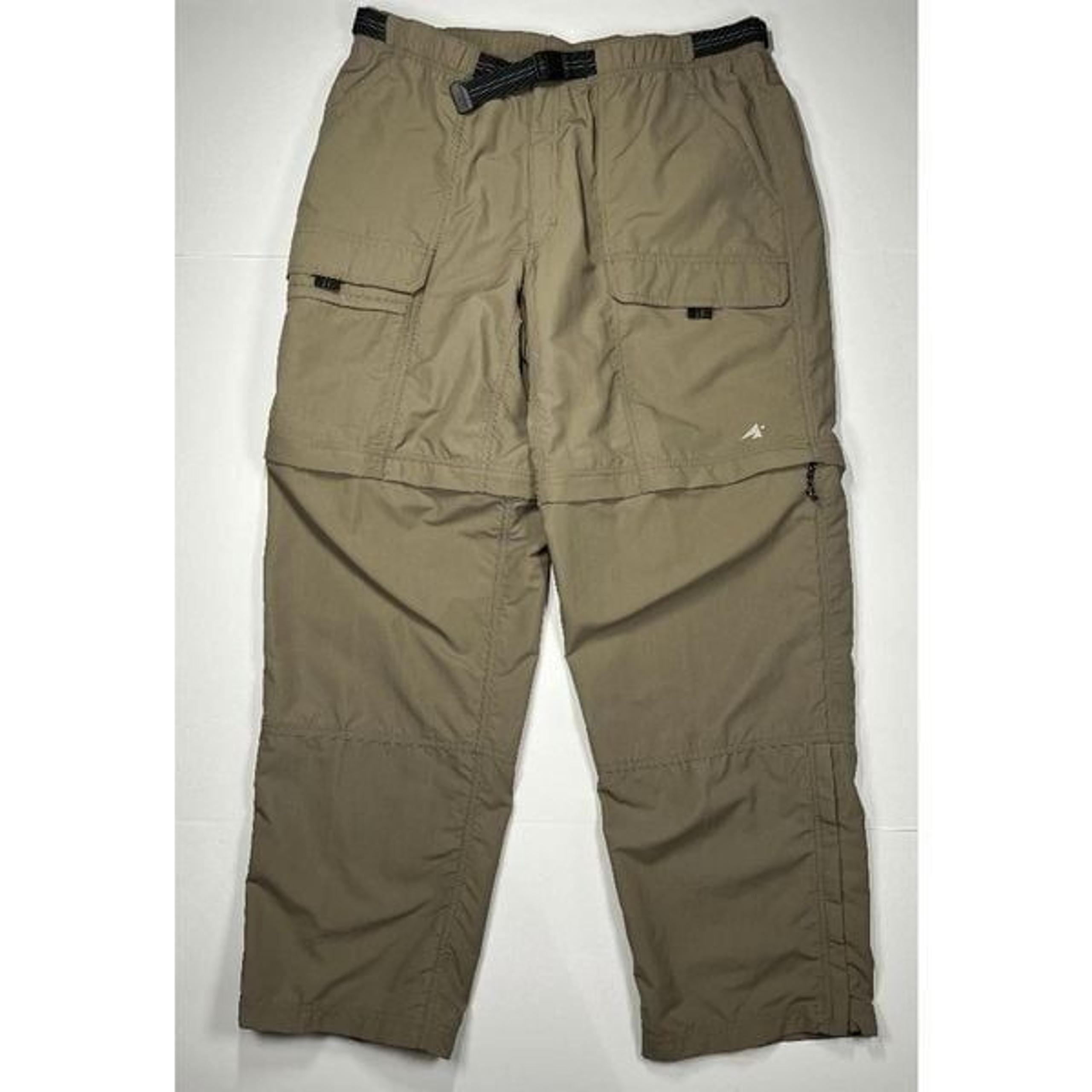 Eastern Mountain Sports Mens 38x32 Convertible Multi Pocket Nylon Belted Pants
