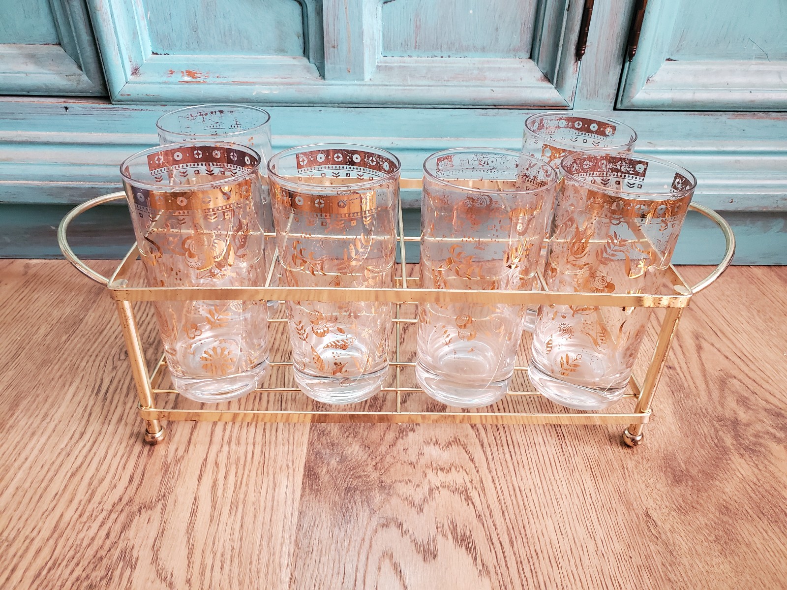 Vintage Georges Briard Persian Garden Highball Set