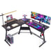 Gaming Desk L Shaped Computer Desk, Corner Desk for Home Office with Monitor Sta