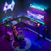 Gaming Desk L Shaped Computer Desk, Corner Desk for Home Office with Monitor Sta
