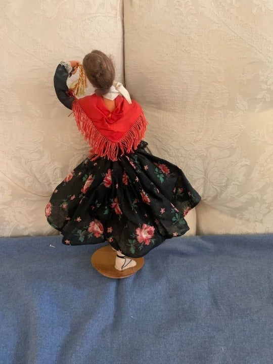 Doll, Layna Cloth Doll, Vintage Collectable, Spain Dancing Lady, Hand Crafted.