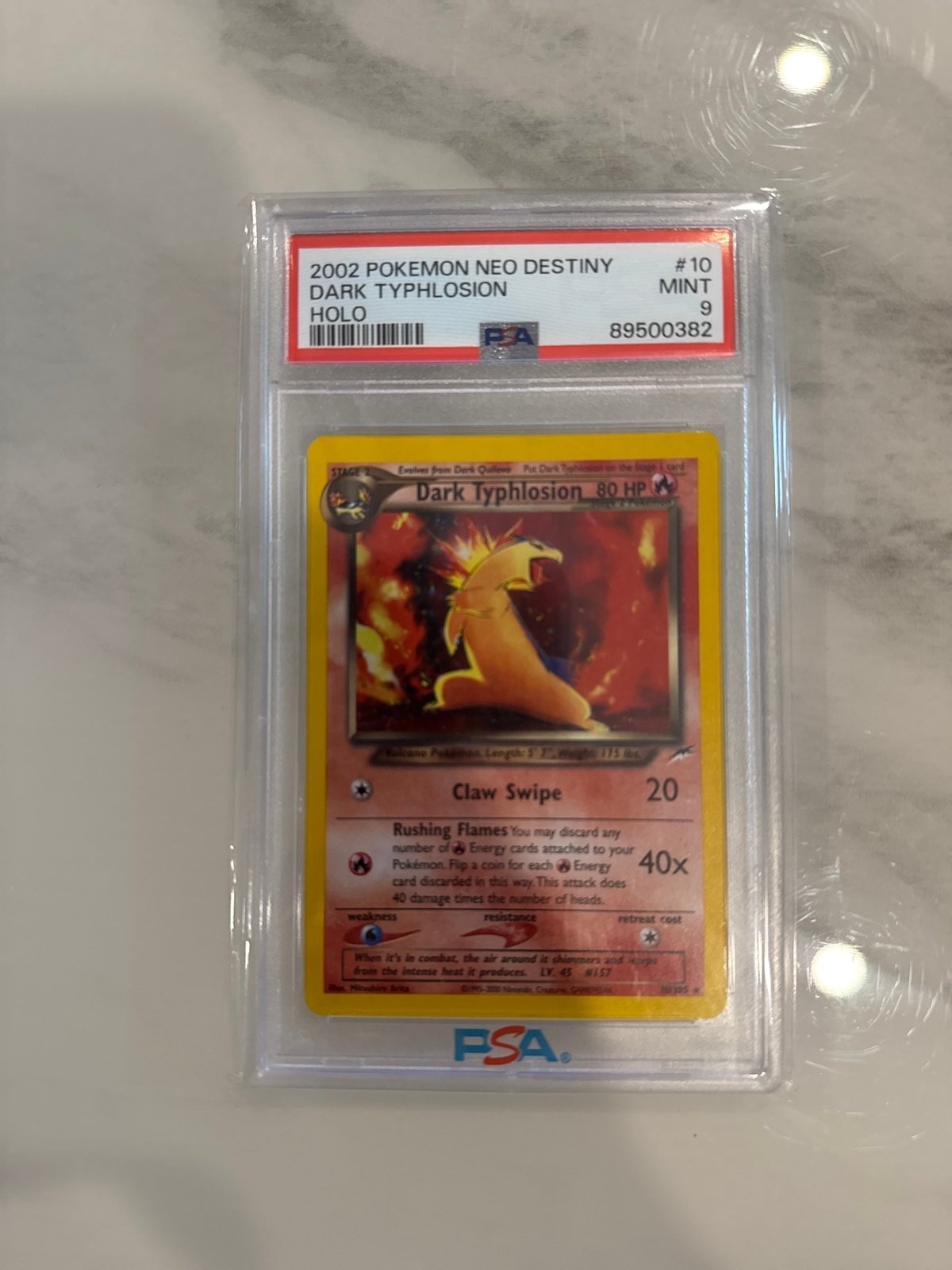 Dark Typhlosion Pokemon Neo Destiny Holo PSA 9
