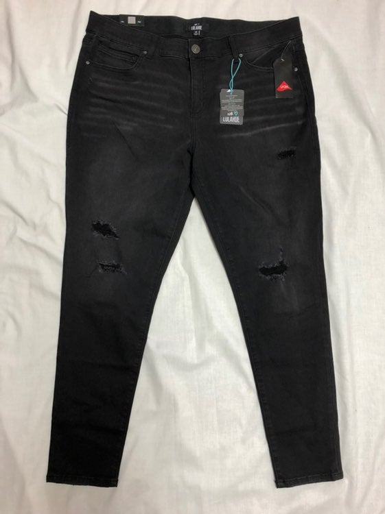 LuLaRoe Denim Charcoal Distressed Skinny