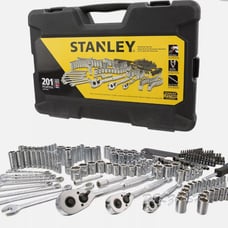 Stanley 201-PC Mechanics Tool Set Sockets Wrenches Screwdriver Durable Case NEW