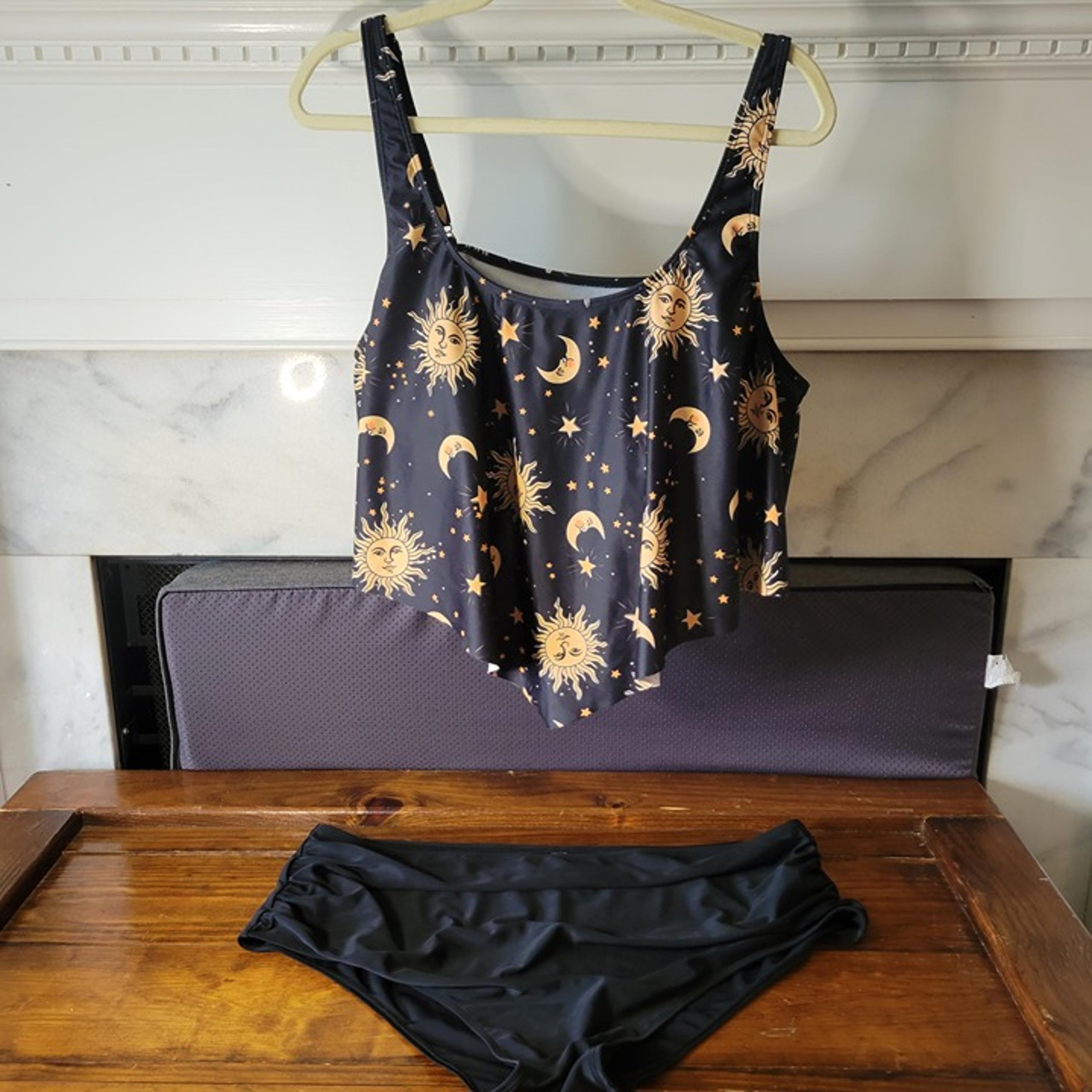 Plus size moon and stars two piece swimsuit