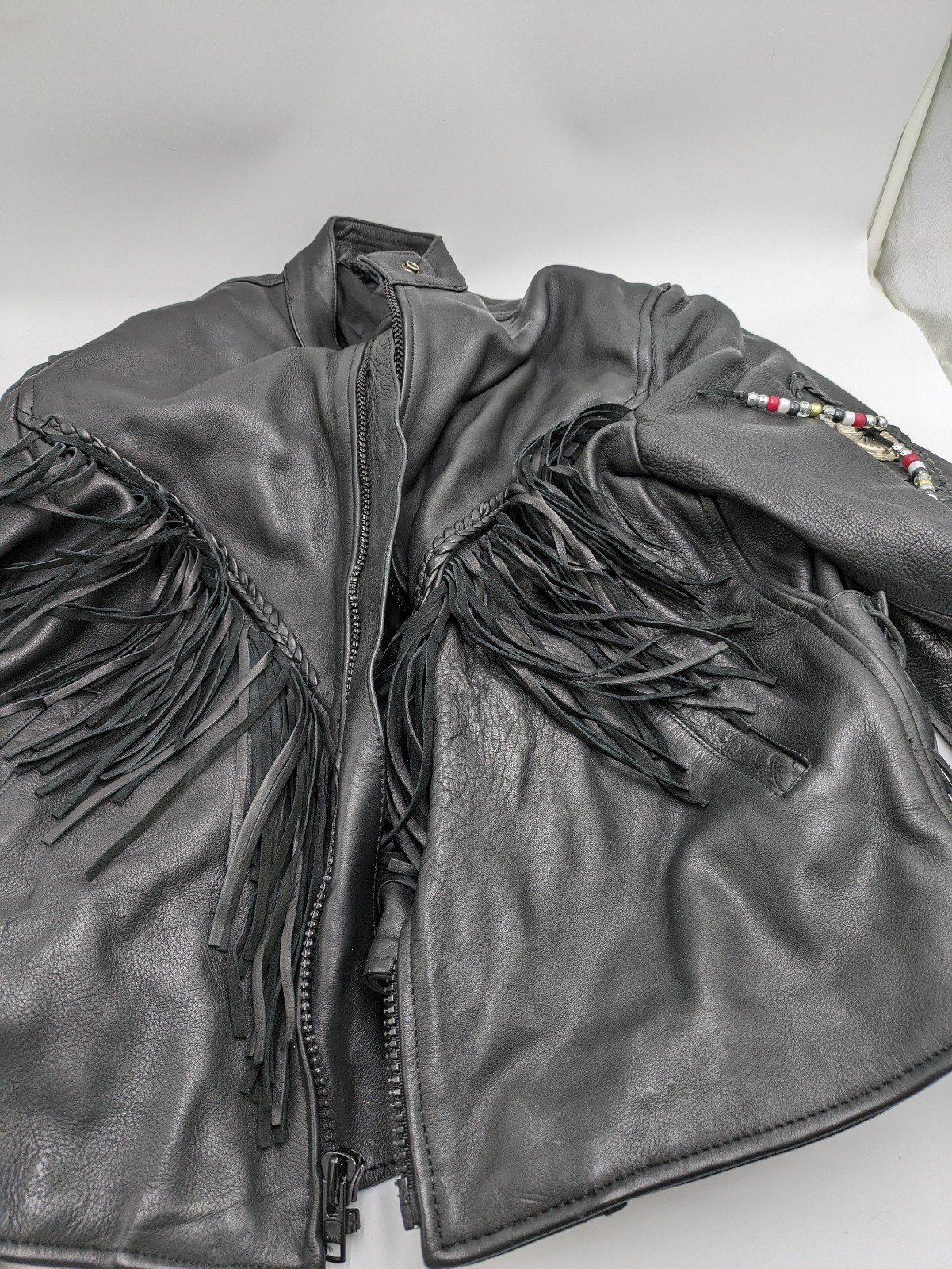 Hot Leathers fringe and braids motorcycle jacket 3 xl