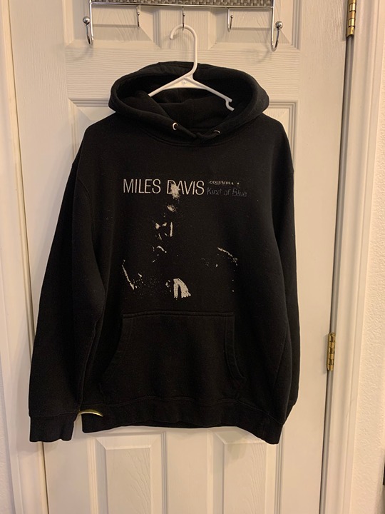 Miles Davis Kind of Blue Album Black Hoodie mens size XL