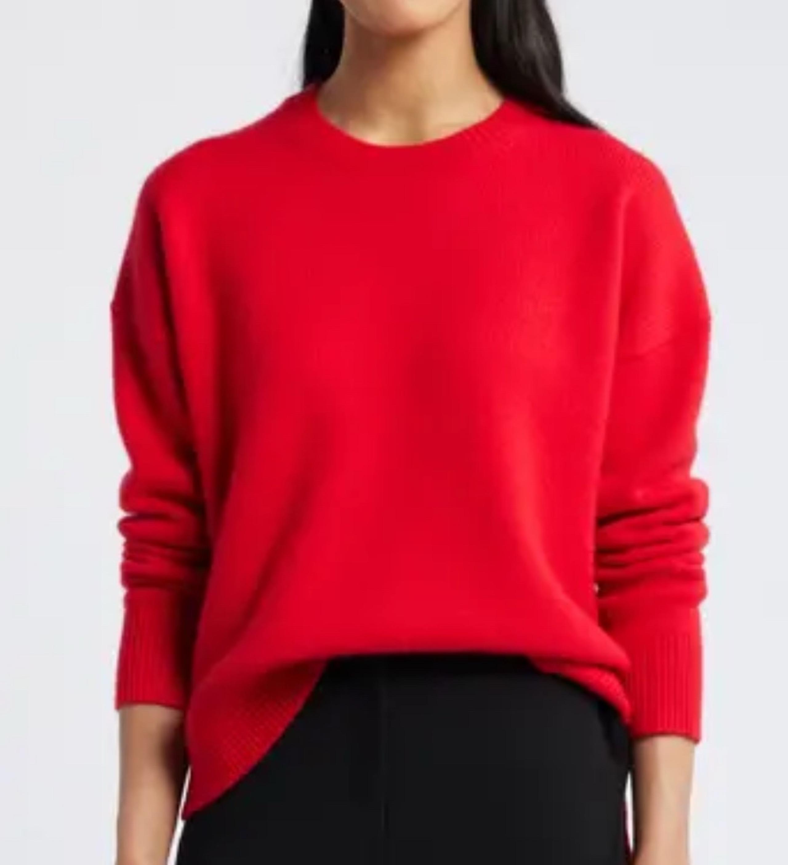 Nordstrom Crewneck Slit Side Wool & Cashmere Sweater