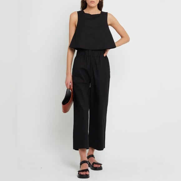 KOURT Black Baggy Crop Pants - size Small