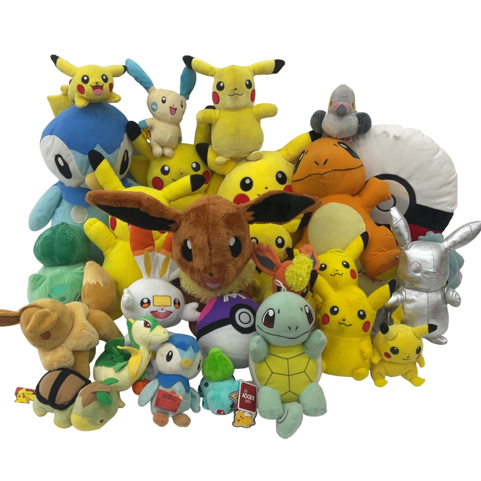 Preowned Multicolor Pokemon Stuffed Animal Toys LOT 12 lbs Eevee Charmander