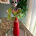 Paper mache Catrina Frida 22” Tall, Dia De Muertos, Halloween Decor