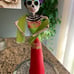 Paper mache Catrina Frida 22” Tall, Dia De Muertos, Halloween Decor