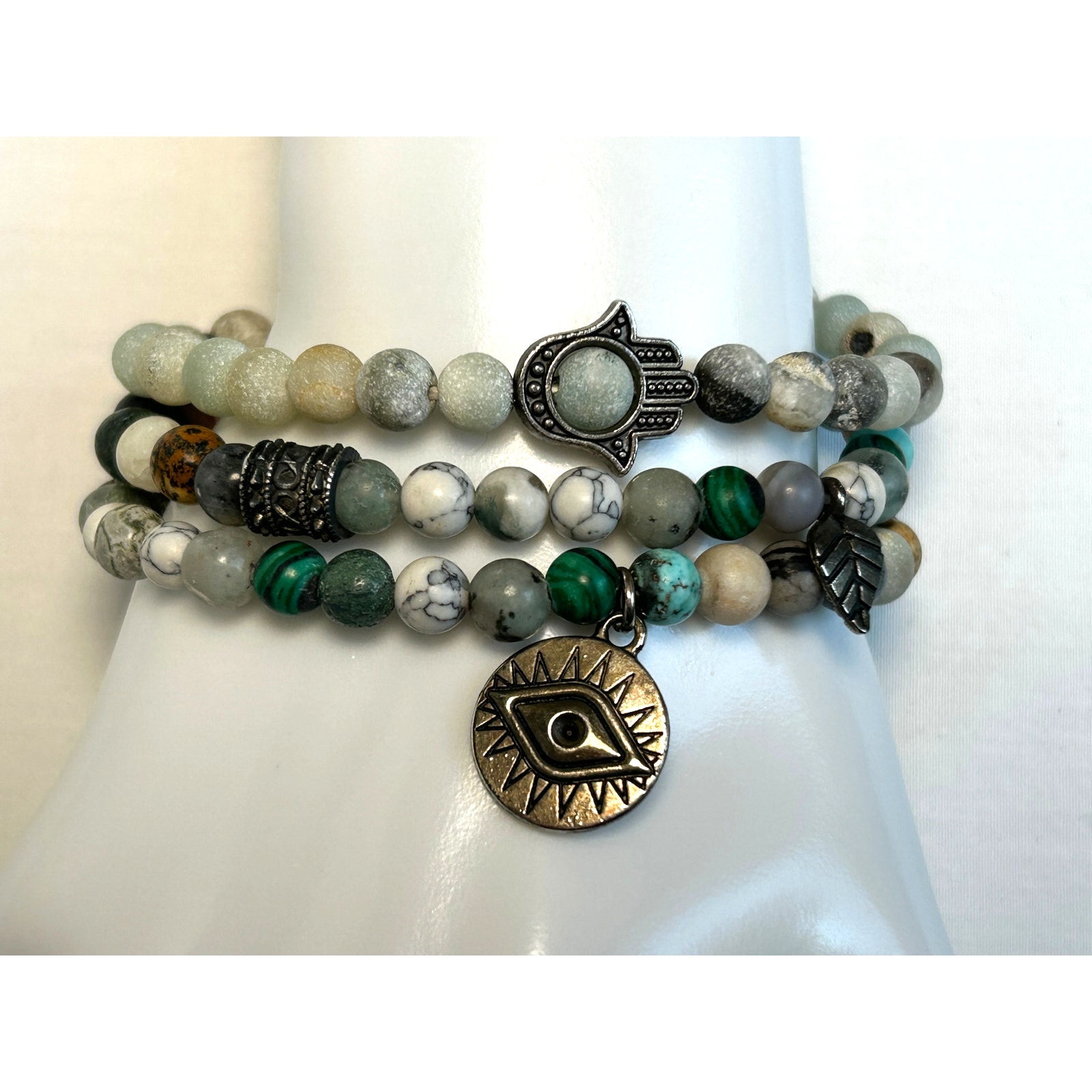 Colorful Gemstone Stretch Bracelets Amazonite, Agate, Turqouis, Malachite, More!