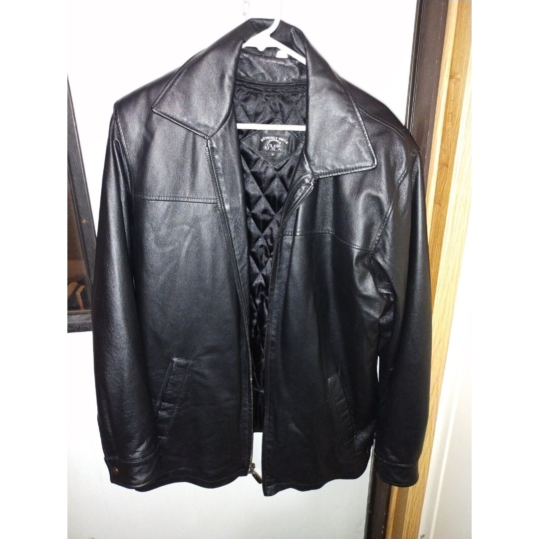 Beverly Hills Club Leather USA Medium Black Mens Leather Jacket