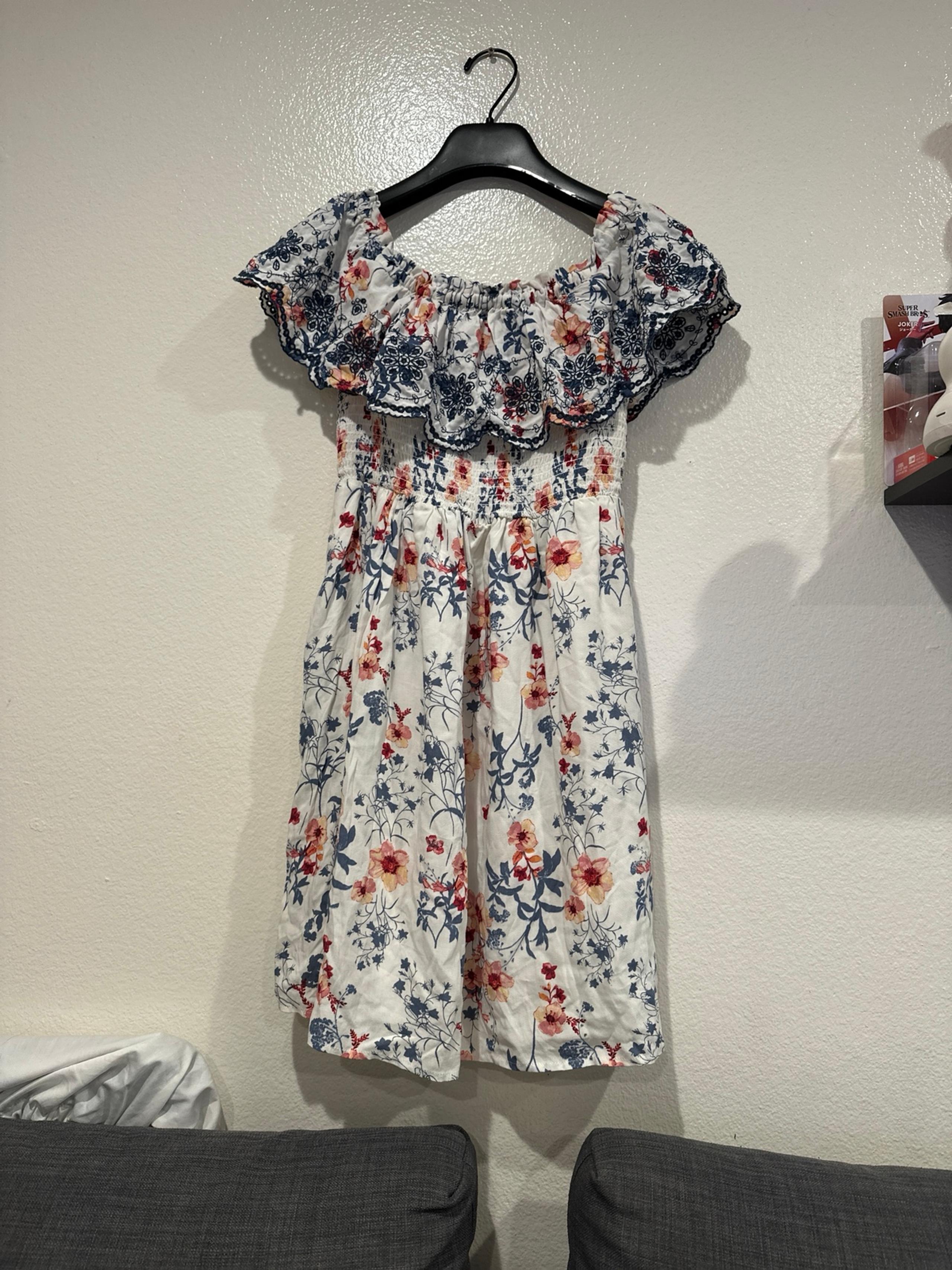 xhilaration off shoulder mini ruffle dress floral