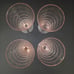 Vintage 1930's Pink Depression Glass Rippled Tumblers x4