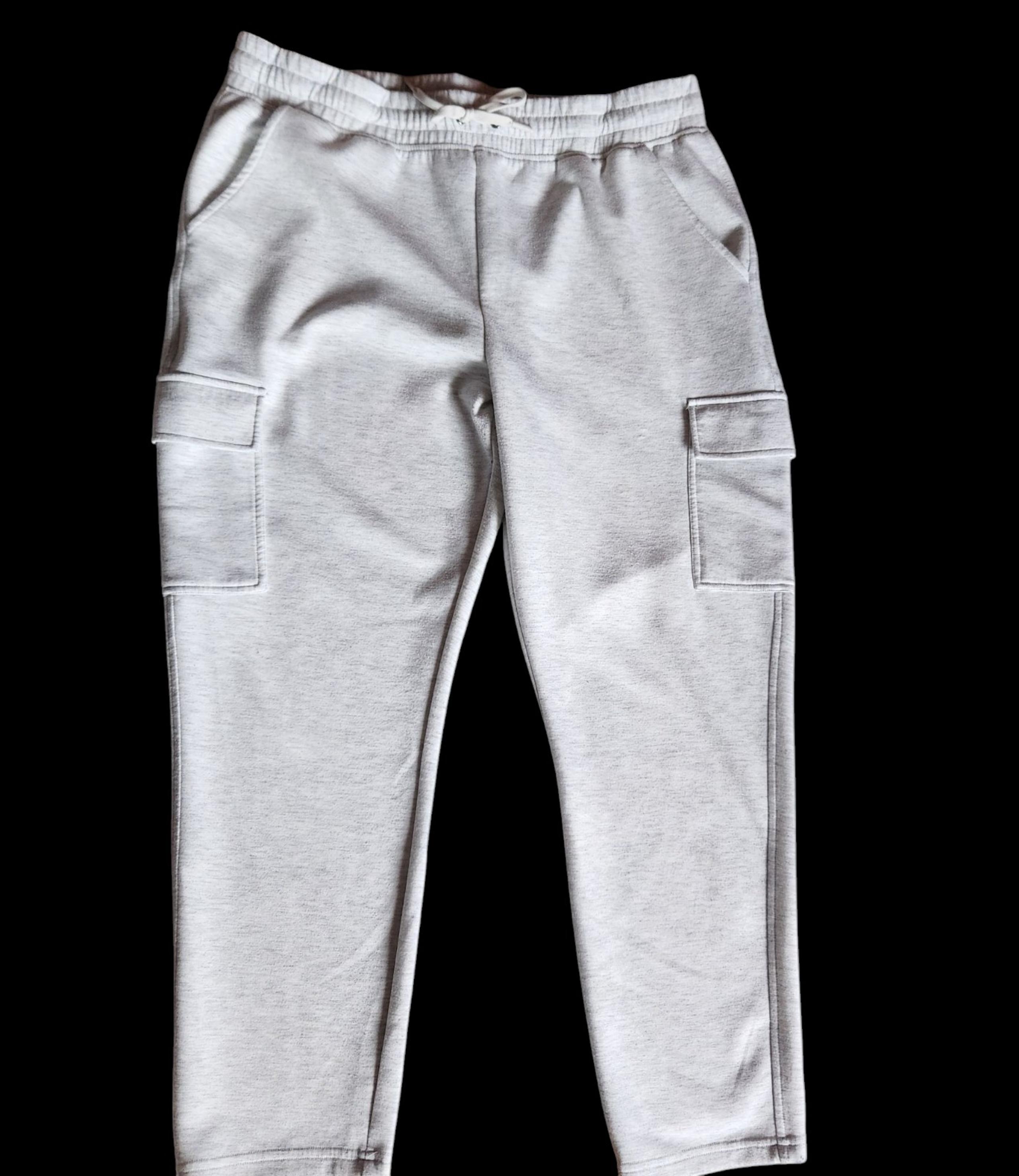 YOGALICIOUS  Scuba Cascade Jogger Cargo Pockets Light Heather Gray  Womens XL