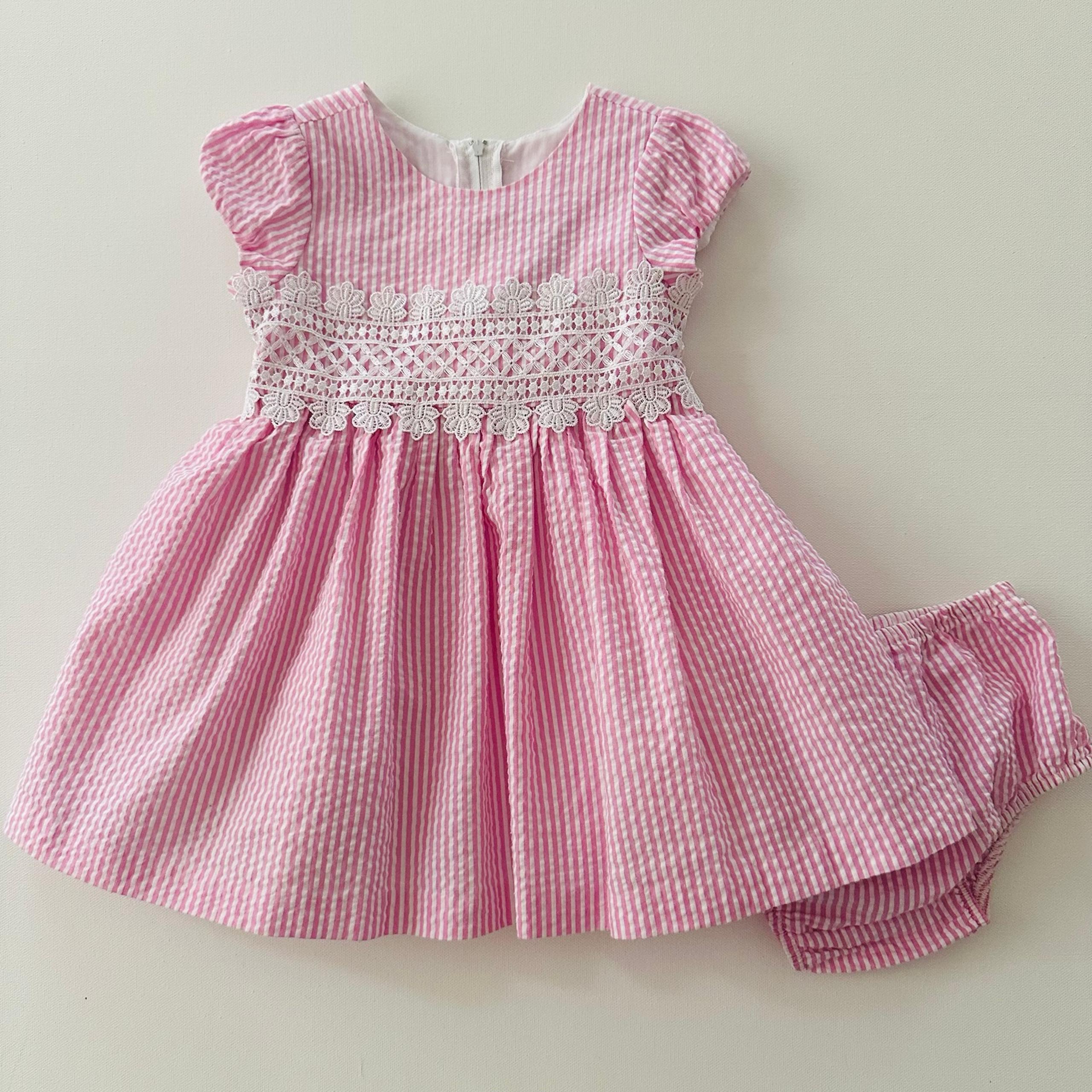 Rare Editions 18 Months Baby Girl Pink Party Dress Spring Summer