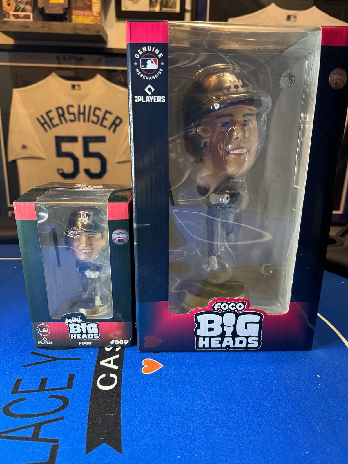 Shohei Ohtani gold base mini and big heads Foco Bobblehead