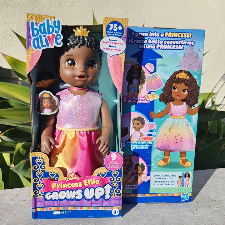 NEW Baby Alive Princess Ellie Grows Up Black Hair Doll 18 African American