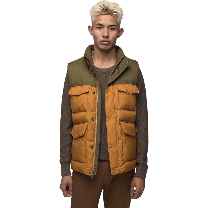 Prana Timber Trail Vest Peat Color Block Mens Large Lightweight Water Resistant