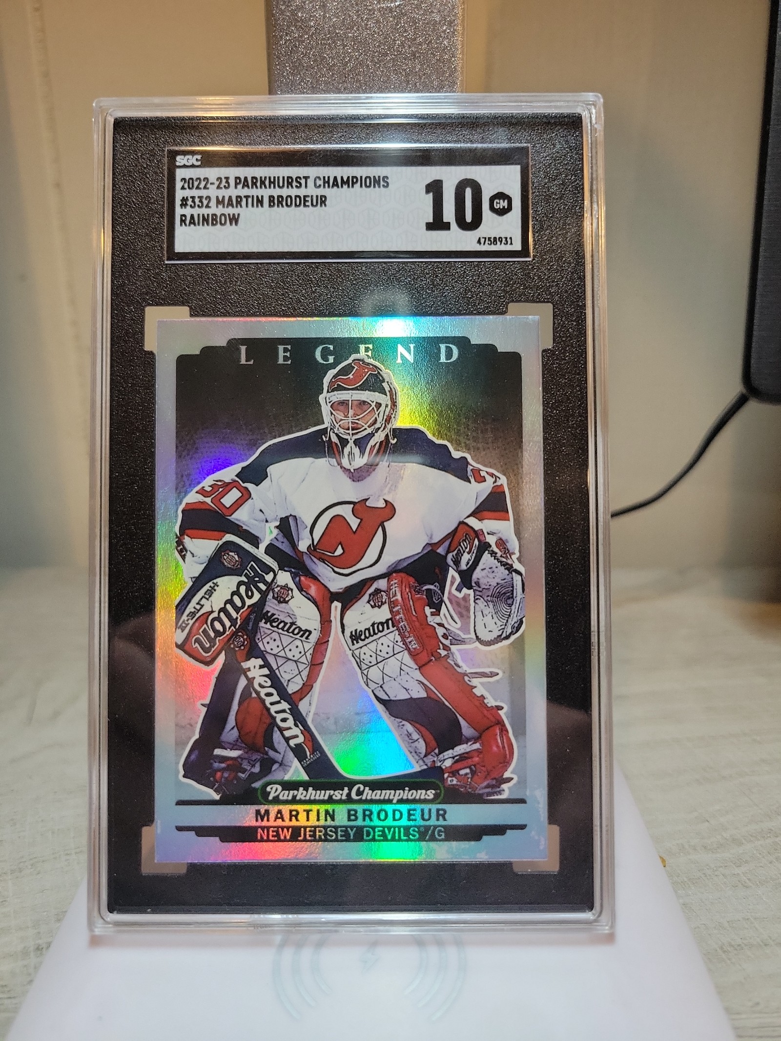 2022-23 Parkhurst Champions Martin Brodeur Rainbow *SGC 10* (Pop. 1)