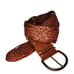 NEW Fossil Women's Brown Wide Leather Woven Belt sz Medium Boho Work Western