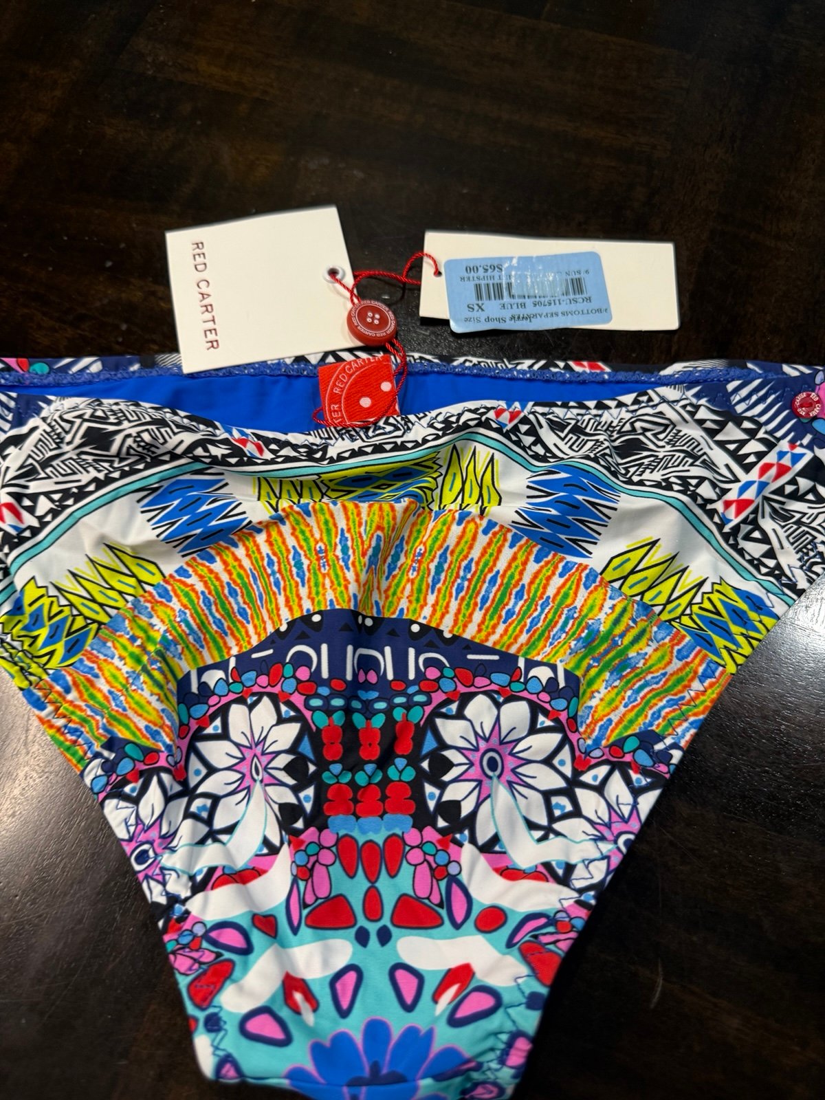 Red Carter Women's Swim Bottom - Royal Blue and Multicolor Size XS Brand New wit